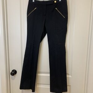 NWT Body By Victoria Black Y2K Dress Pants Size 8 Gold Zipper Detail